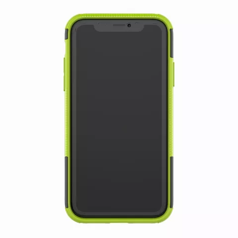 &Eacute;tui De Pneu De Voiture TPU Antichoc &eacute;tui compatible avec iPhone XR Avec Support - Vert