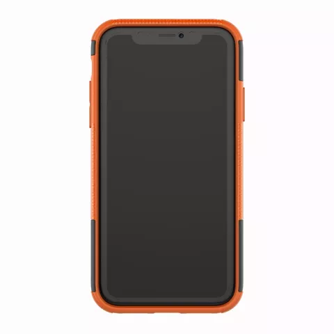 &Eacute;tui De Pneu De Voiture TPU Antichoc &eacute;tui compatible avec iPhone XR Avec Support - Orange