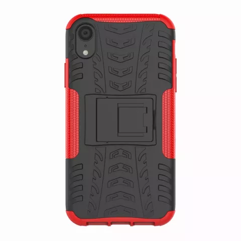 &Eacute;tui De Pneu De Voiture TPU Antichoc &eacute;tui compatible avec iPhone XR Avec Support - Rouge