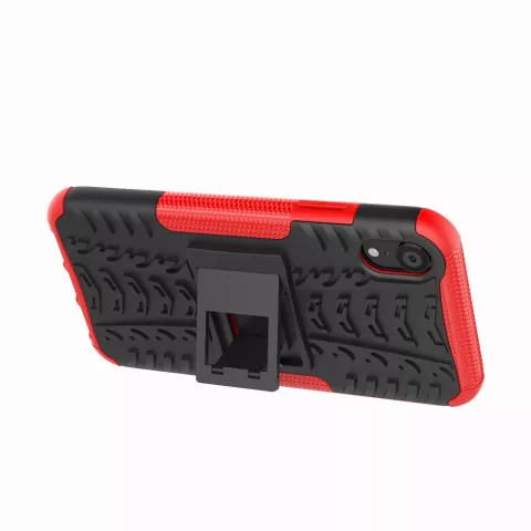 &Eacute;tui De Pneu De Voiture TPU Antichoc &eacute;tui compatible avec iPhone XR Avec Support - Rouge