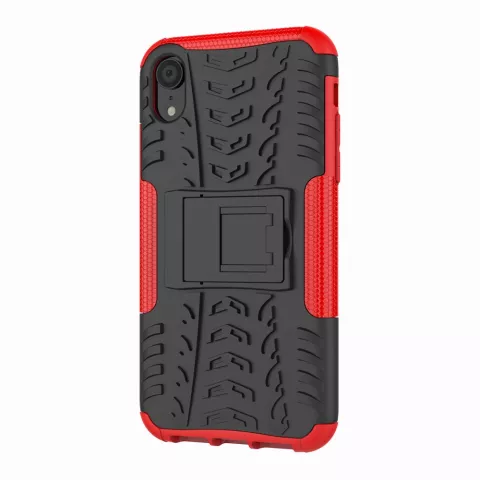 &Eacute;tui De Pneu De Voiture TPU Antichoc &eacute;tui compatible avec iPhone XR Avec Support - Rouge