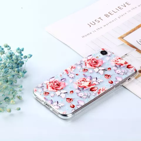 Coque Diamond TPU la coque compatible avec iPhone XR - Roses