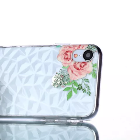 Coque Diamond TPU la coque compatible avec iPhone XR - Fleurs