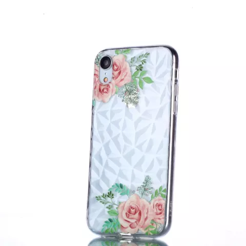 Coque Diamond TPU la coque compatible avec iPhone XR - Fleurs
