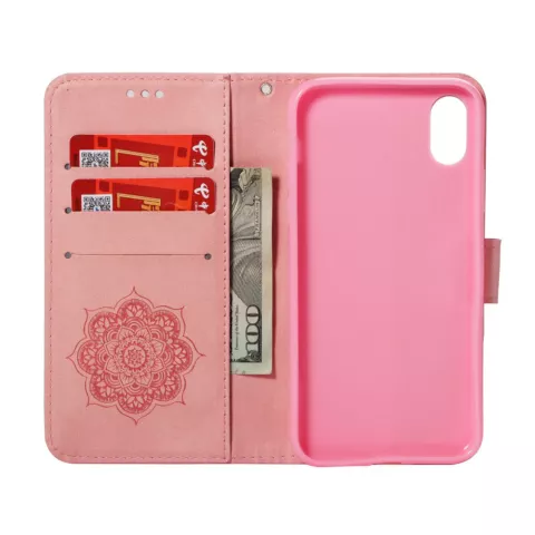 Dreamcatcher Cuir compatible avec iPhone XS Max Wallet Bookcase Case - Rose