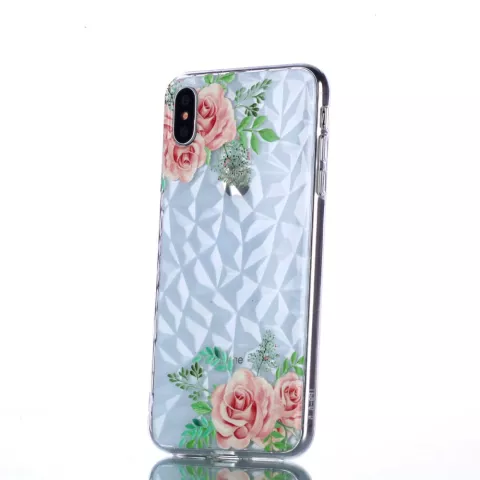 Coque Diamond TPU compatible avec iPhone XS Max Case - Fleurs