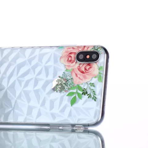 Coque Diamond TPU compatible avec iPhone XS Max Case - Fleurs