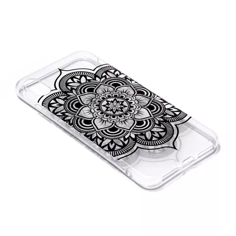 Coque Mandala TPU compatible avec iPhone XS Max Case - Noir Transparent