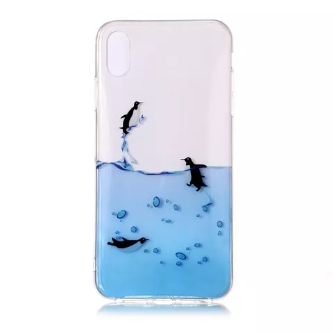 Coque transparente en TPU Penguin compatible avec iPhone XS Max Case - Transparente