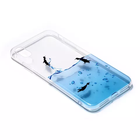 Coque en TPU Penguin transparente pour iPhone XS Max - Transparente