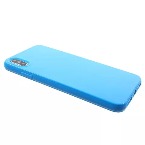 Coque Flexible en TPU compatible avec iPhone XS Max Case - Bleu Brillant