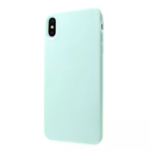 Coque en TPU flexible la coque compatible avec iPhone XS Max - Cyan