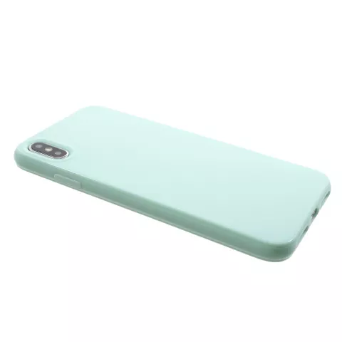 Coque en TPU flexible la coque compatible avec iPhone XS Max - Cyan