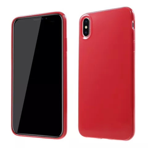 Coque en TPU flexible compatible avec iPhone XS Max Case - Rouge