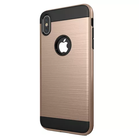 Coque de protection bross&eacute;e la coque compatible avec iPhone XS Max - Or