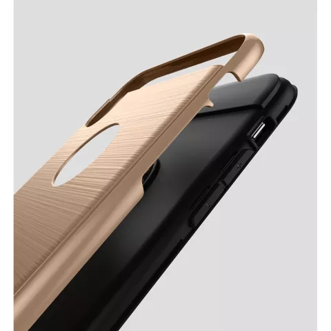 Coque de protection bross&eacute;e la coque compatible avec iPhone XS Max - Or