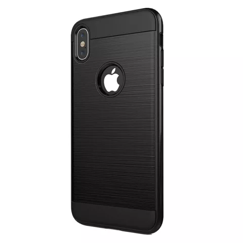 &Eacute;tui de protection bross&eacute; compatible avec iPhone XS Max Case - Noir