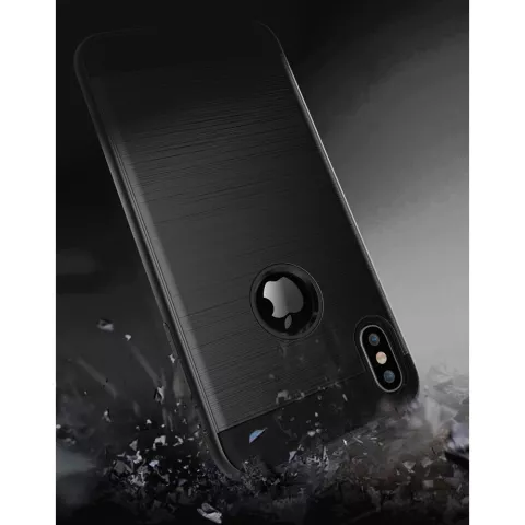 &Eacute;tui de protection bross&eacute; compatible avec iPhone XS Max Case - Noir