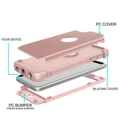 Coque iPod Touch 5 6 7 Armor Antichoc en Polycarbonate de Silicone - Rose