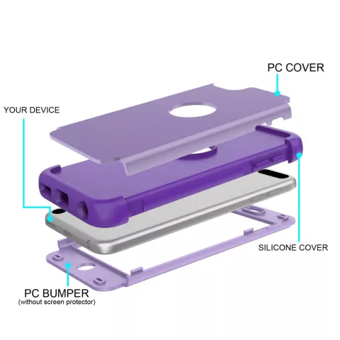 Coque iPod Touch 5 6 7 Armor Antichoc en Polycarbonate de Silicone - Violet