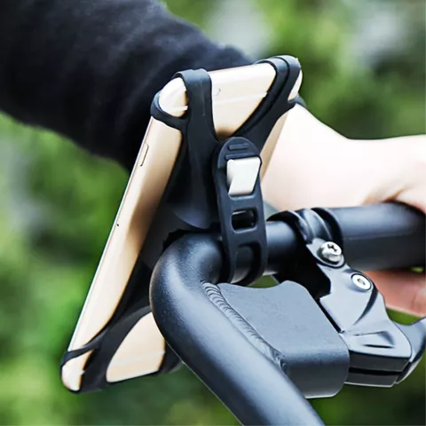 Baseus Support v&eacute;lo Universel 4 - 6 pouces Silicone - Noir