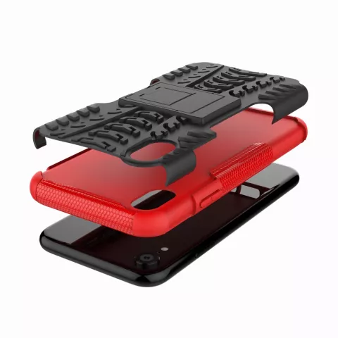 Coque hybride standard antichoc compatible avec iPhone XS Max - Rouge