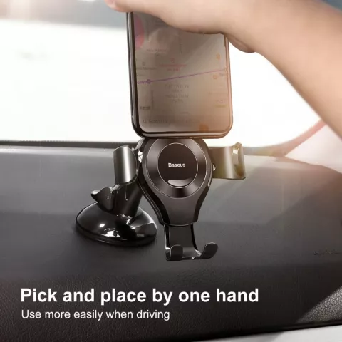 Support de t&eacute;l&eacute;phone pour voiture &agrave; ventouse universelle Baseus compatible avec la navigation iPhone