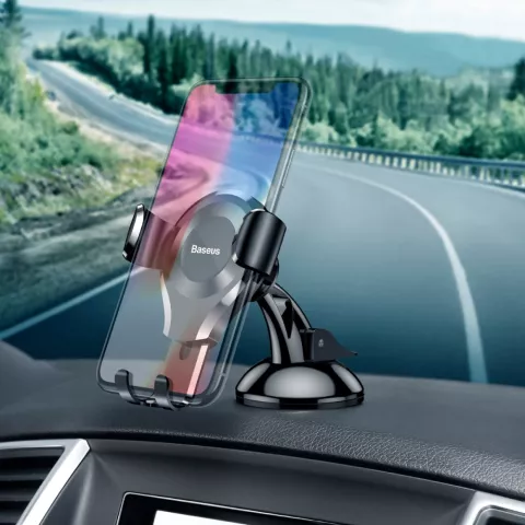 Support de t&eacute;l&eacute;phone pour voiture &agrave; ventouse universelle Baseus compatible avec la navigation iPhone