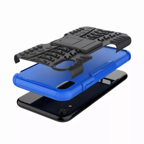Coque hybride standard antichoc compatible avec iPhone XS Max - Bleu