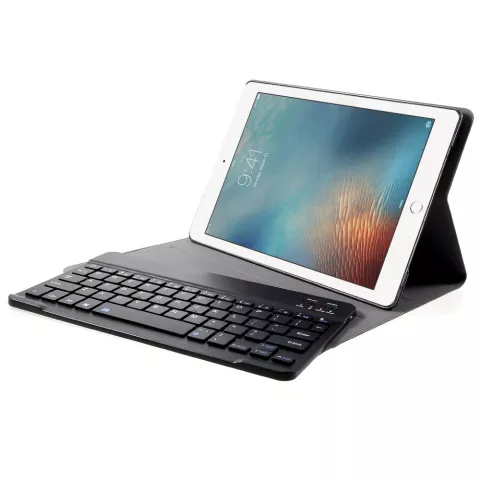 &Eacute;tui pour clavier QWERTY en cuir, housse Bluetooth compatible avec iPad 2017 2018 Pro 9.7 Air 2