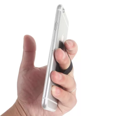 Sangle &eacute;lastique universelle pour t&eacute;l&eacute;phone portable, compatible avec iPhone Android - Sangle noire
