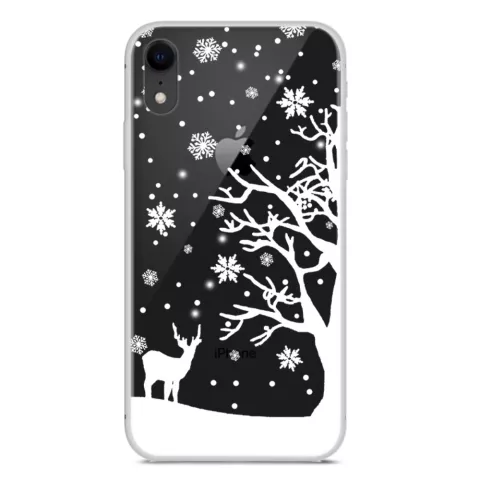Housse de neige flexible de No&euml;l, &eacute;tui d&#039;hiver de No&euml;l compatible avec iPhone XR - Transparent