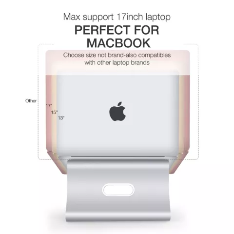 Support de fichiers Support ergonomique pour ordinateur portable en aluminium design compatible avec MacBook - Argent