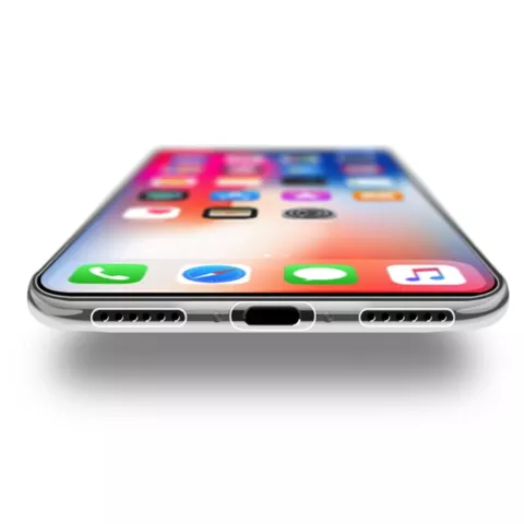 Coque souple feuilles vertes coque transparente compatible avec iPhone X XS - Transparente