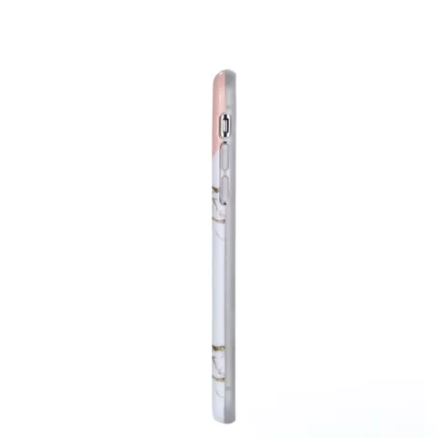 Coque souple marbre ananas dor&eacute; marbre dor&eacute; iPhone X XS - Rose Blanc