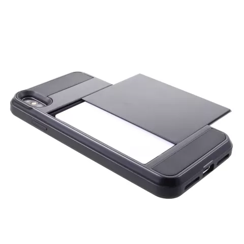 &Eacute;tui porte-cartes secret adapt&eacute; au portefeuille portefeuille rigide iPhone XS Max - Noir