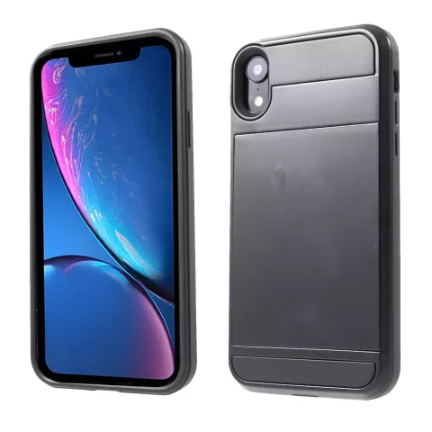 &Eacute;tui porte-cartes secret adapt&eacute; au portefeuille portefeuille rigide iPhone XR - Noir