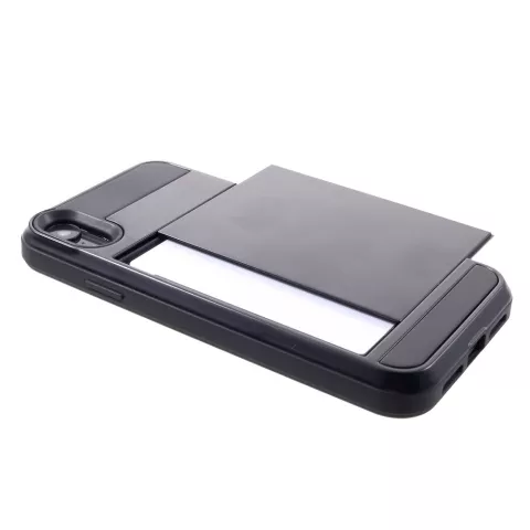 &Eacute;tui porte-cartes secret adapt&eacute; au portefeuille portefeuille rigide iPhone XR - Noir