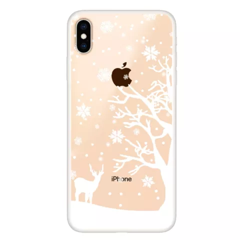 Housse de neige flexible de No&euml;l, &eacute;tui d&#039;hiver de No&euml;l compatible avec iPhone XS Max - Transparent