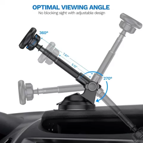 Support voiture magn&eacute;tique puissant universel voiture standard compatible avec iPhone Android - Noir