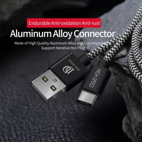 C&acirc;ble de chargeur USB Type-C 2,1 A Dux Ducis Skin Pro Series - 3 m