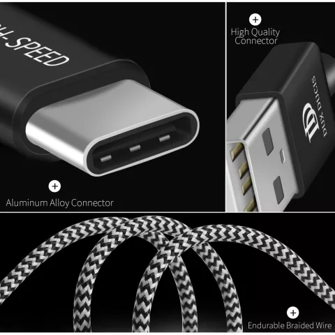 C&acirc;ble de chargeur USB Type-C 2,1 A Dux Ducis Skin Pro Series - 3 m