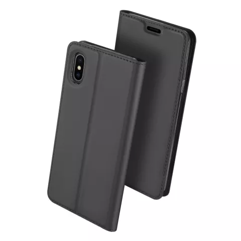 Dux Ducis Cover Booklet Case avec rabat en cuir compatible avec iPhone XS Max - Noir