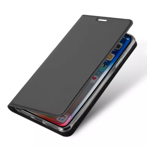 Dux Ducis Cover Booklet Case avec rabat en cuir compatible avec iPhone XS Max - Noir