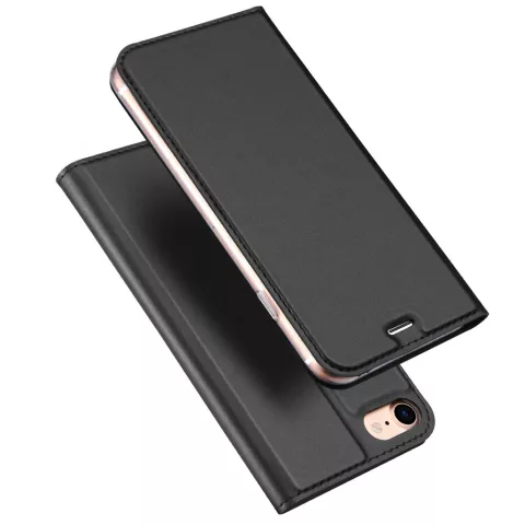 Dux Ducis Cover Booklet Case avec rabat en cuir compatible avec iPhone 7 8 - Noir