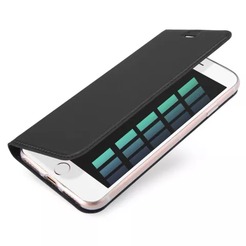 Dux Ducis Cover Booklet Case avec rabat en cuir compatible avec iPhone 7 8 - Noir