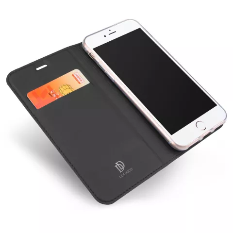 Dux Ducis Cover Booklet Case avec rabat en cuir compatible avec iPhone 7 8 - Noir