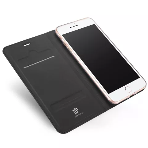 Dux Ducis Cover Booklet Case avec rabat en cuir compatible avec iPhone 7 Plus 8 Plus - Noir