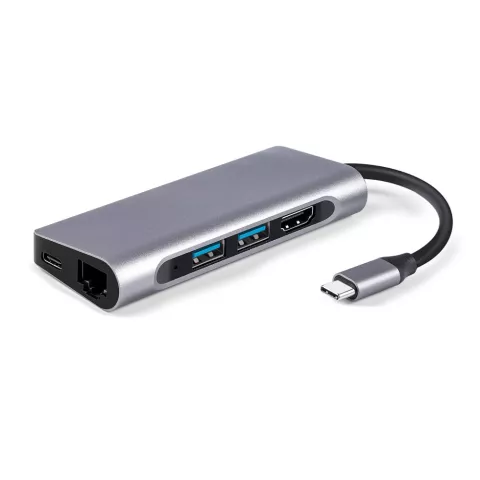 Hub PD USB-C multifonctionnel avec lecteur de carte SD TF HDMI 4K 2x adaptateur USB 3.0 RJ45 Gigabit Ethernet compatible avec MacBook