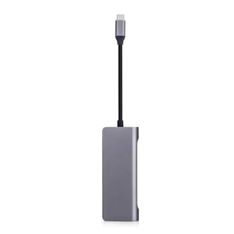 Hub PD USB-C multifonctionnel avec lecteur de carte SD TF HDMI 4K 2x adaptateur USB 3.0 RJ45 Gigabit Ethernet compatible avec MacBook